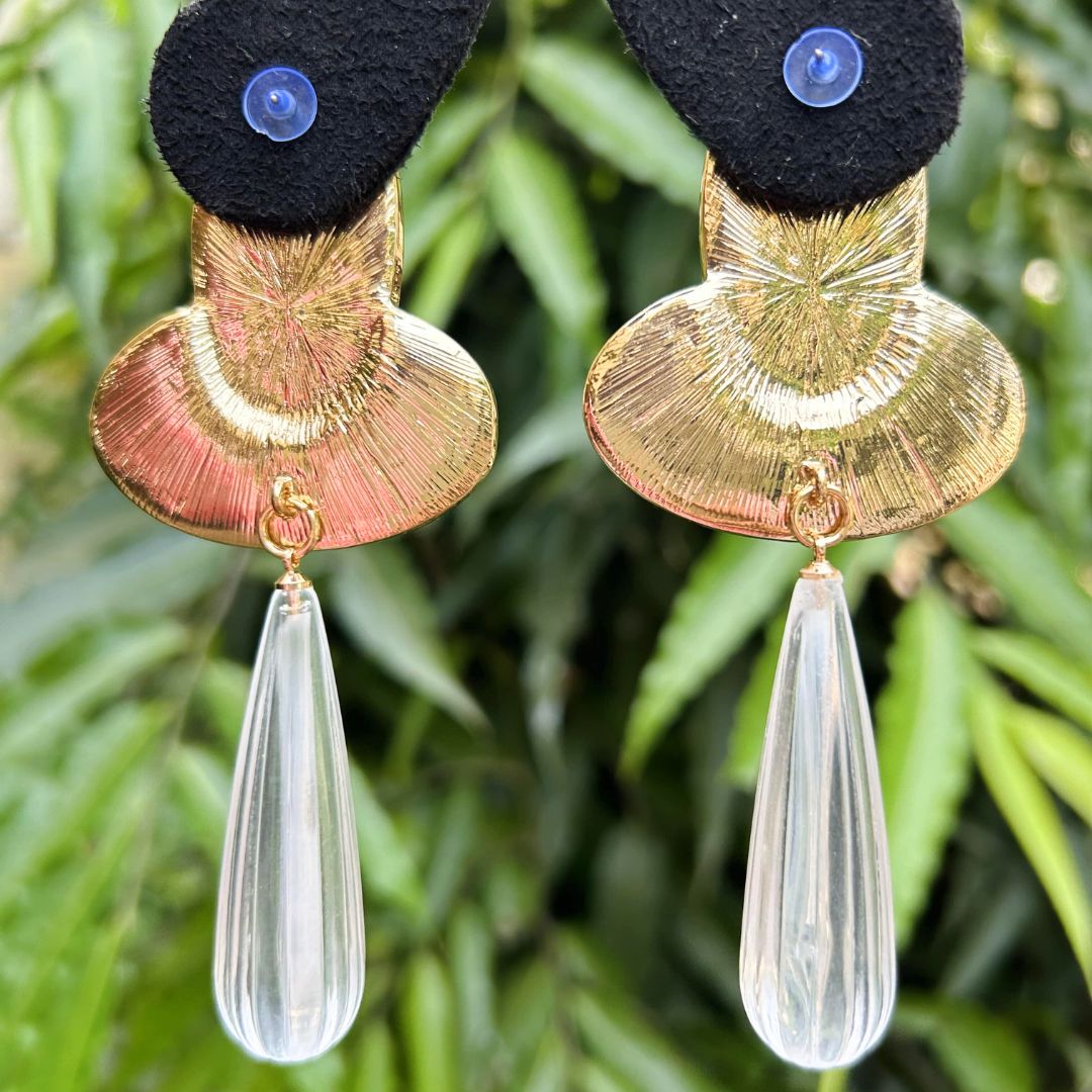 Ivory Gold Mist Drop Earrings