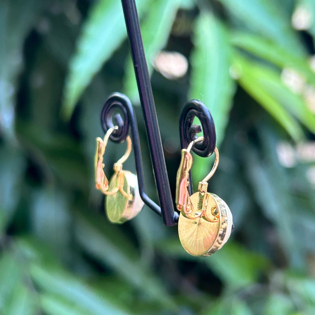 White Polka Dot Hoop Earrings