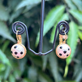 White Polka Dot Hoop Earrings