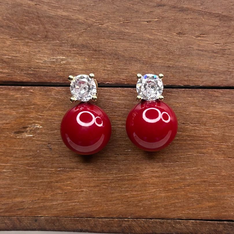 Cary Red AD Stud Earrings