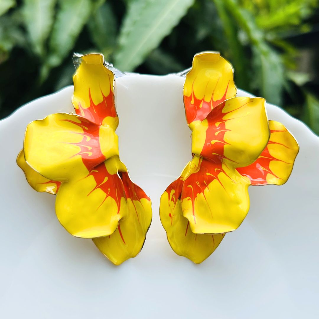 Sunset Petals Stud Earrings