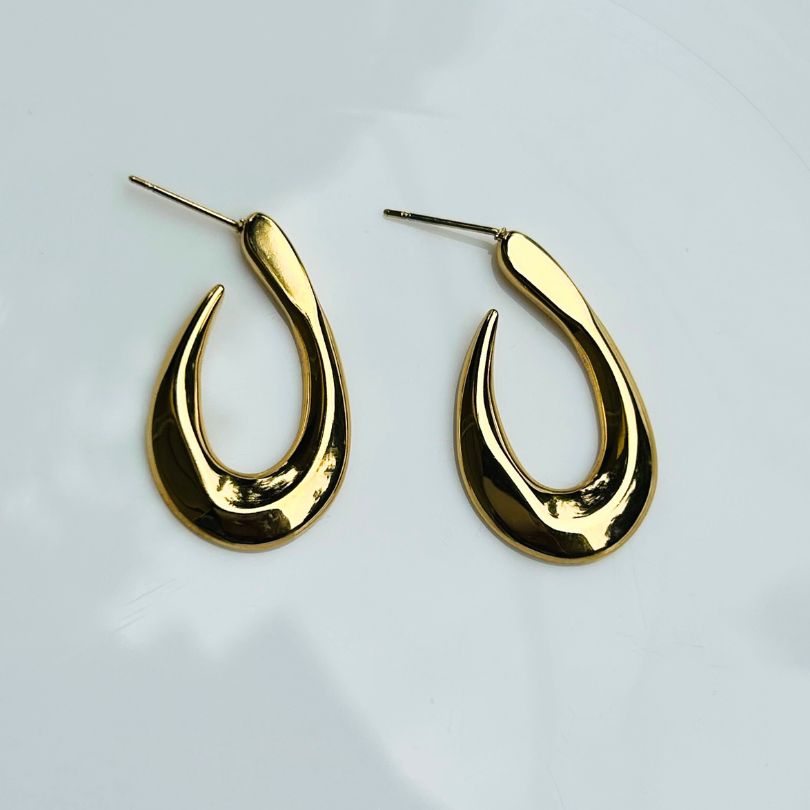 Spiral Knot Golden Hoop Earring