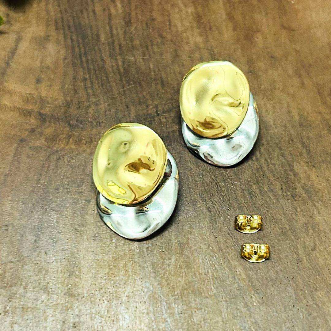 Two Toned Stud Earrings
