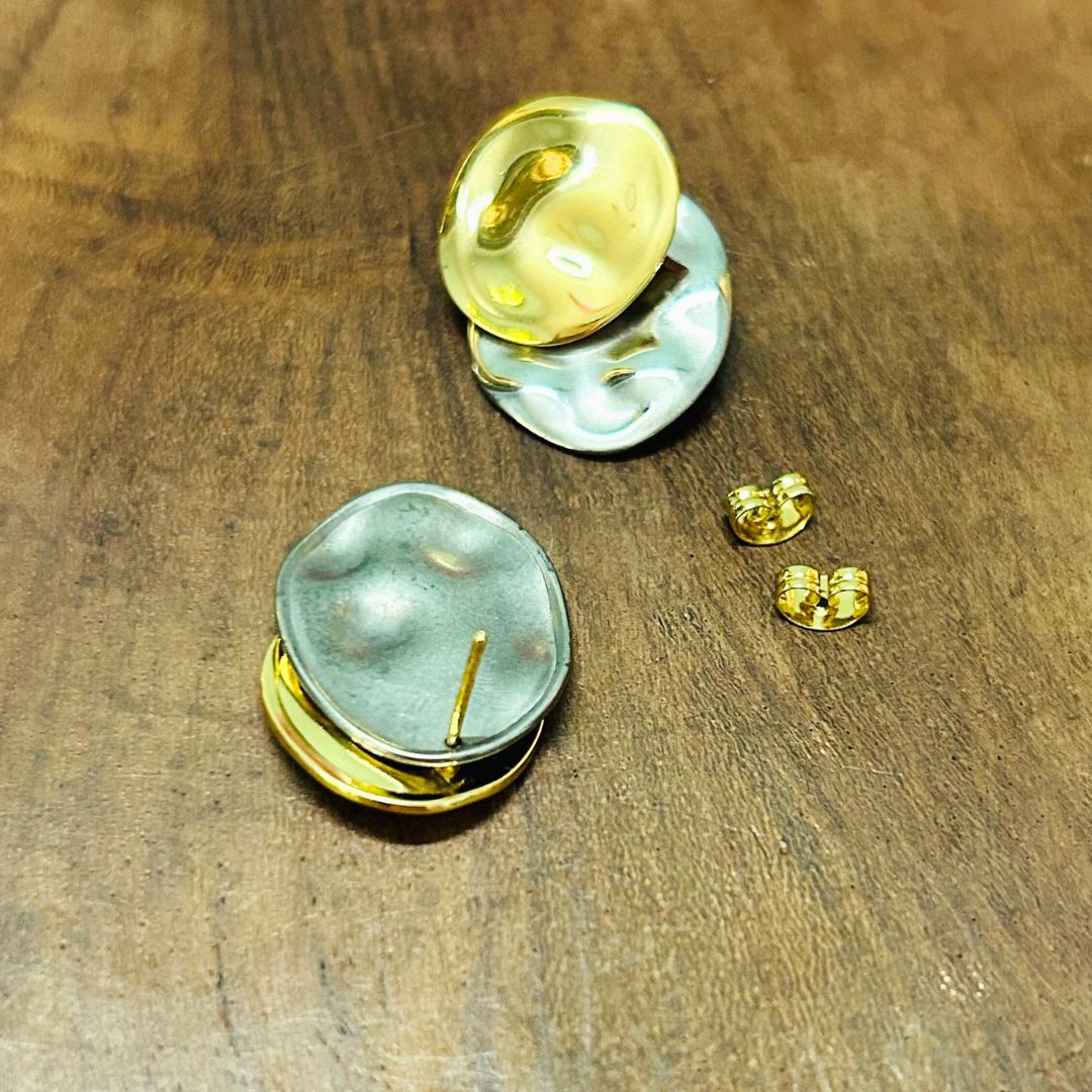 Two Toned Stud Earrings