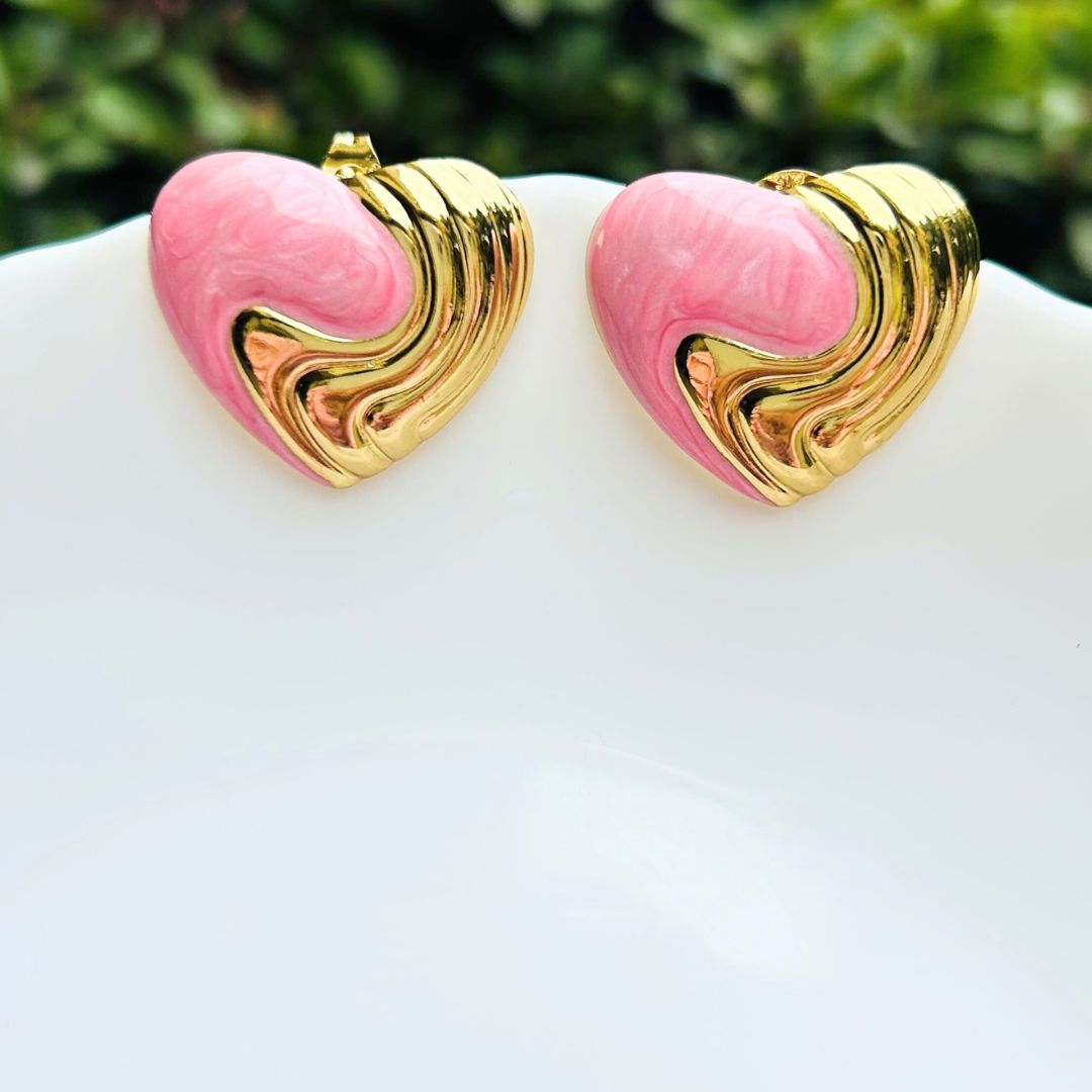Candy Baby Pink Heart Stud Earrings