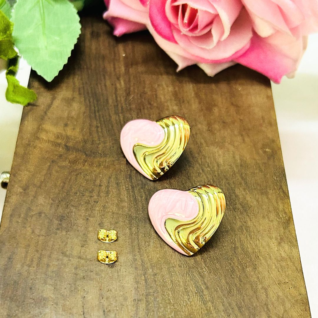 Candy Baby Pink Heart Stud Earrings