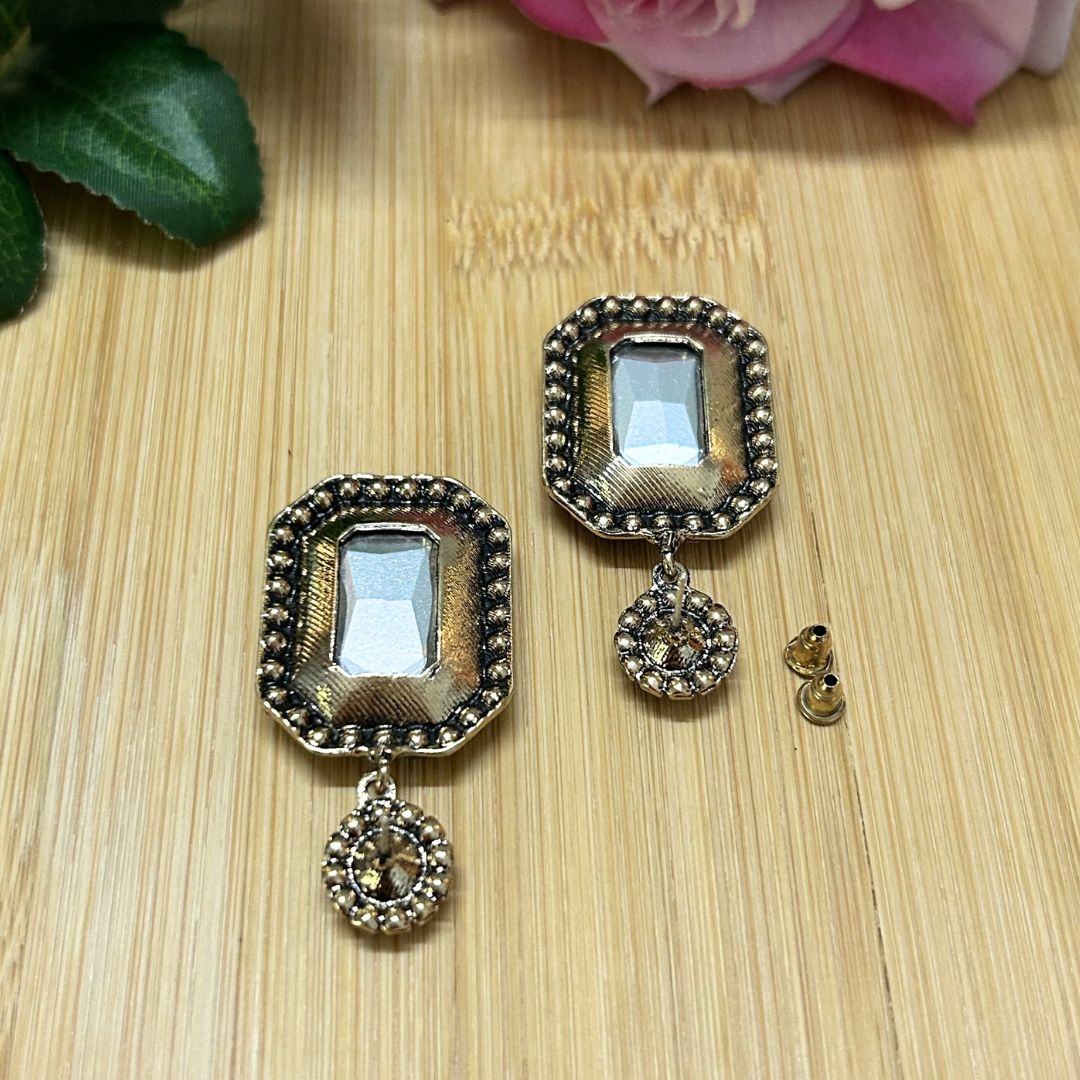 Emerald Green Sparkle Drop Earrings