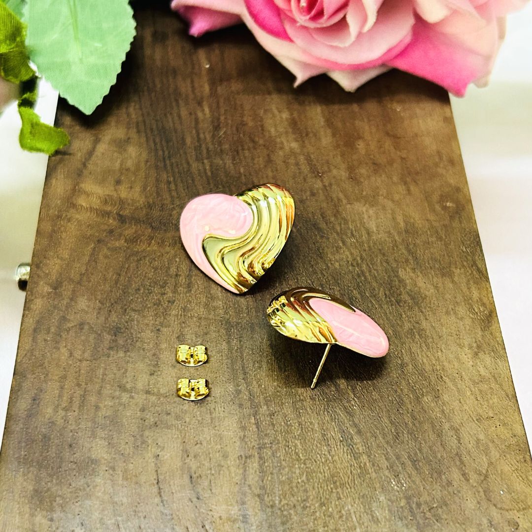 Candy Baby Pink Heart Stud Earrings