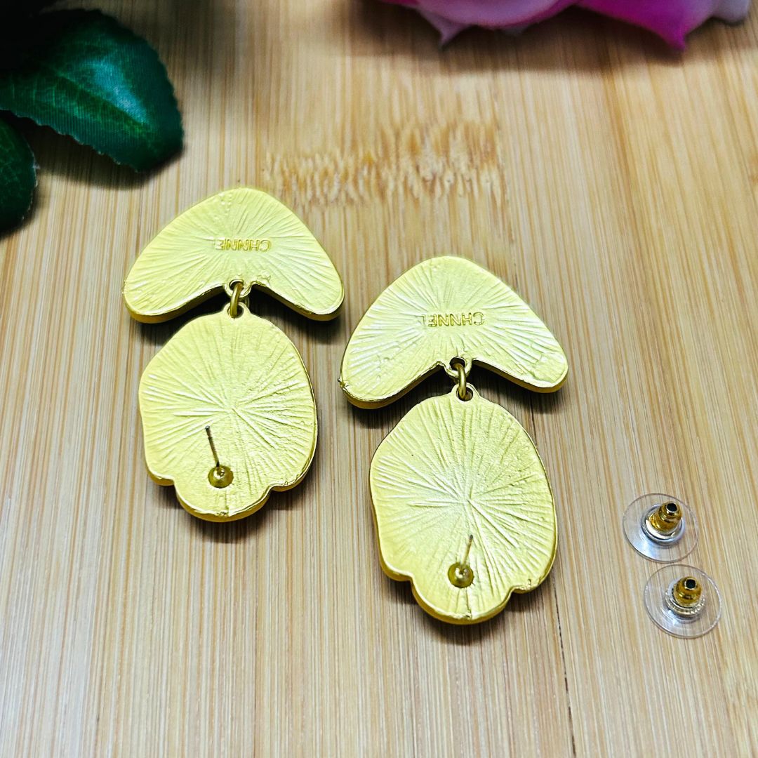 Rose Leaf Drop Earrings
