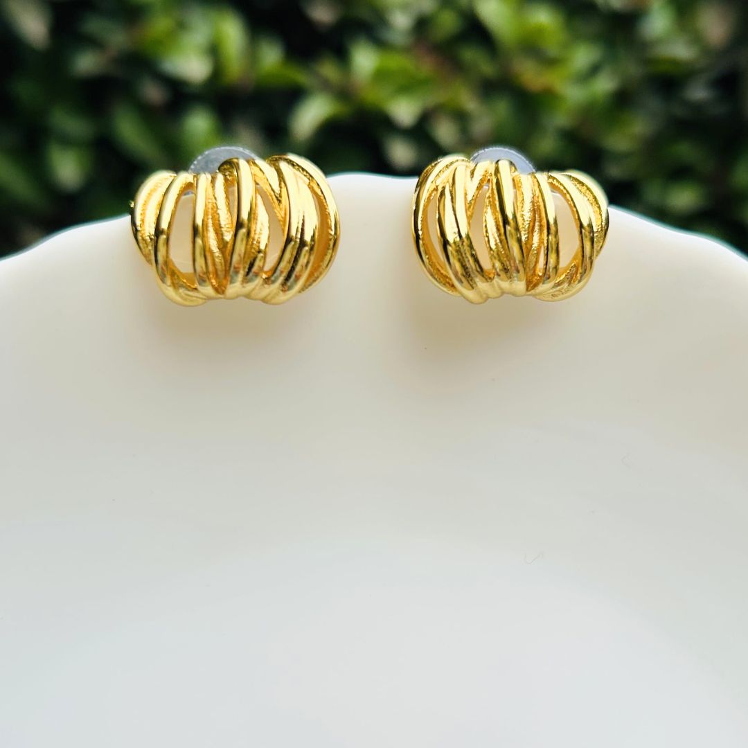 Spiral Golden Hoop Earrings