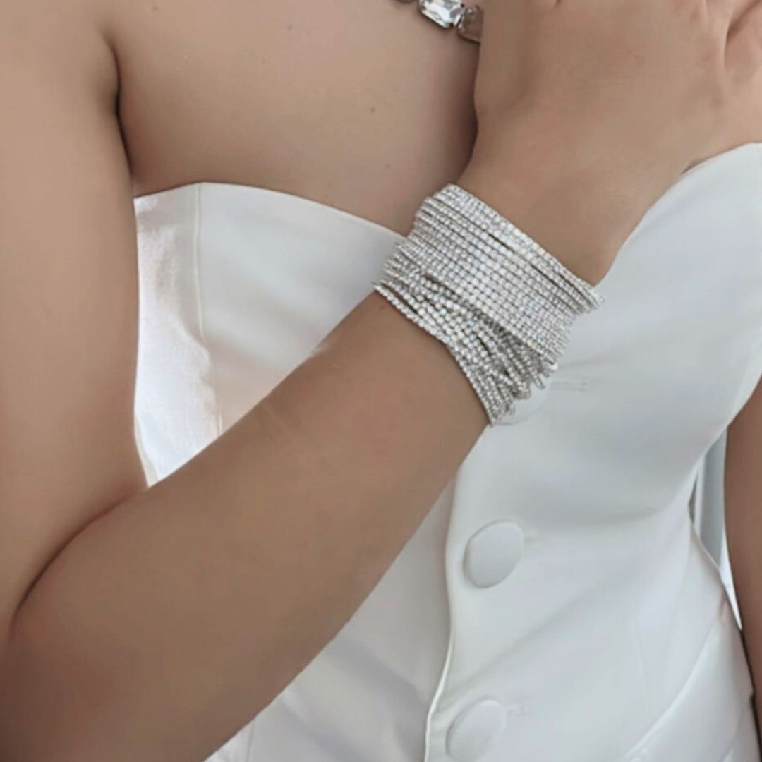 Stretchable Silver Bracelet - Pack of 12