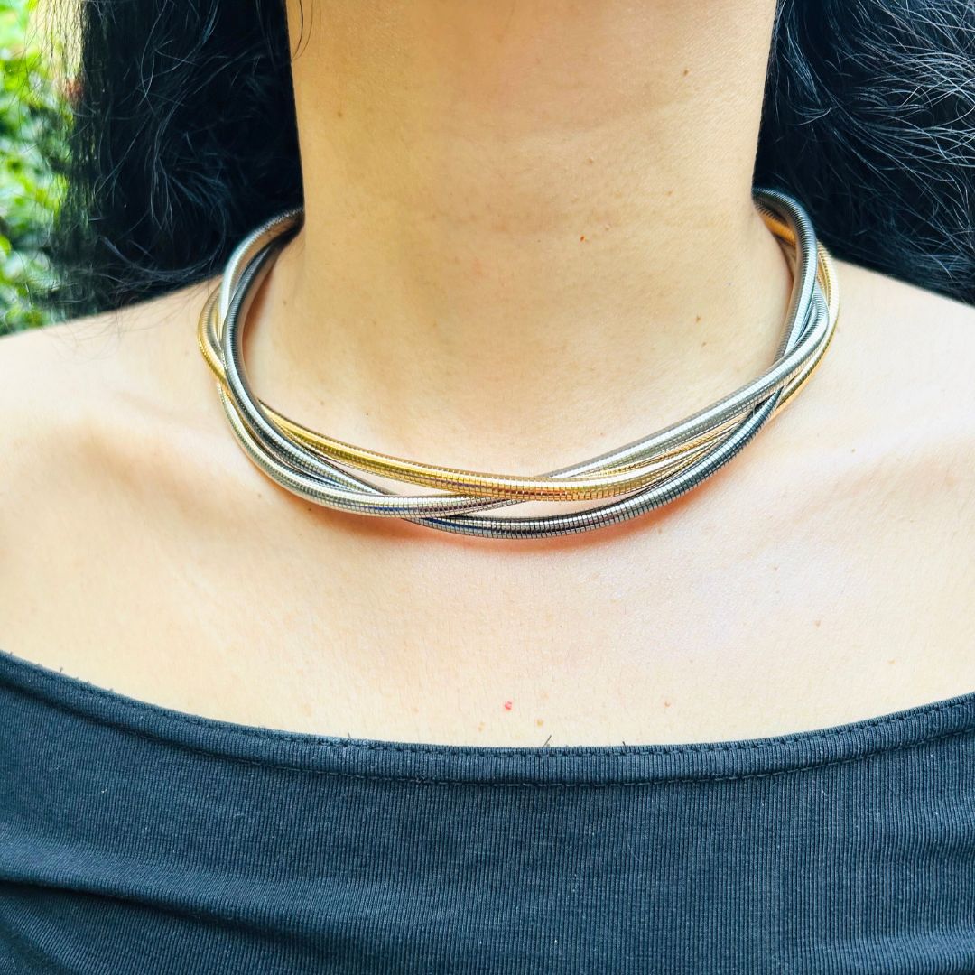Trio Twisted Metalic Choker