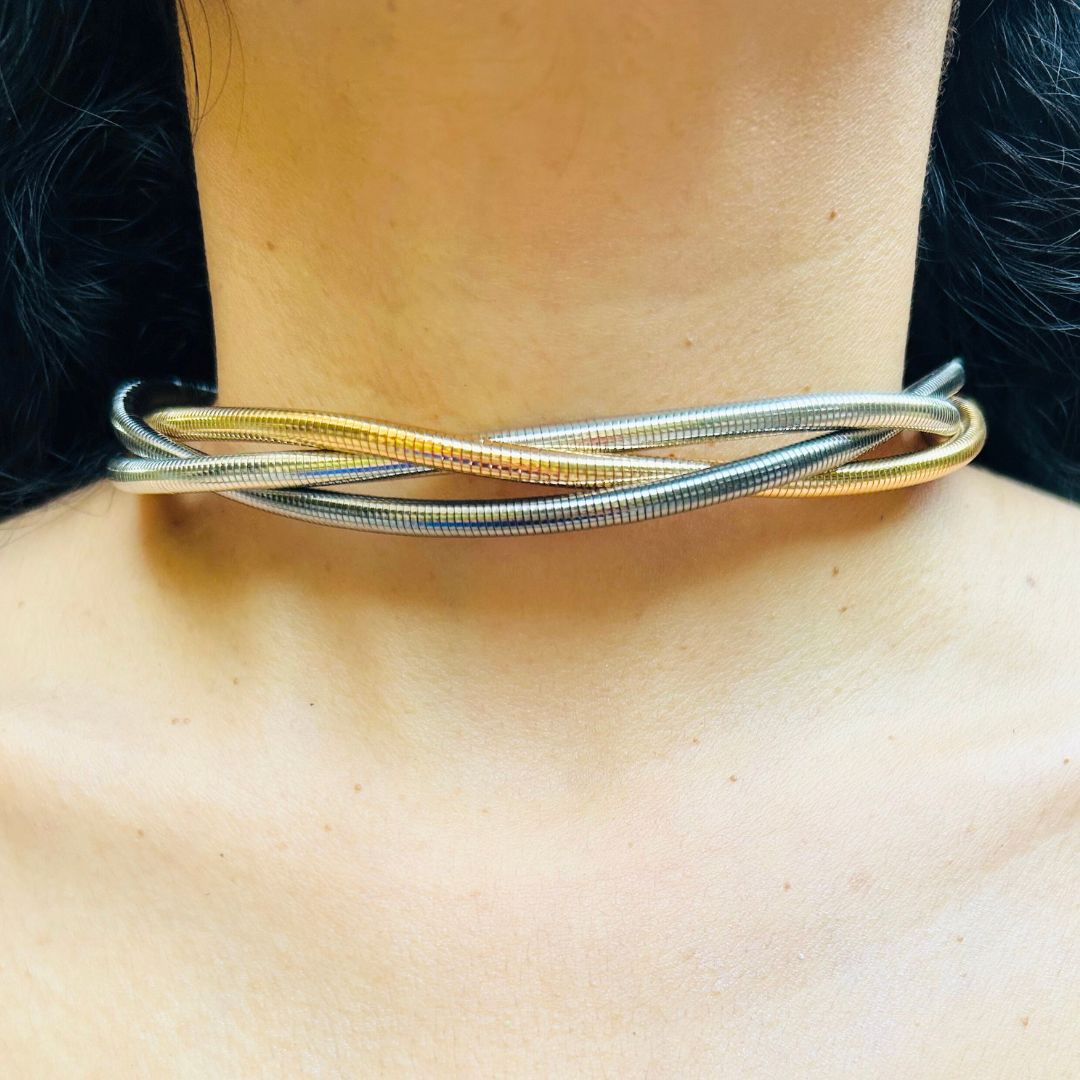 Trio Twisted Metalic Choker