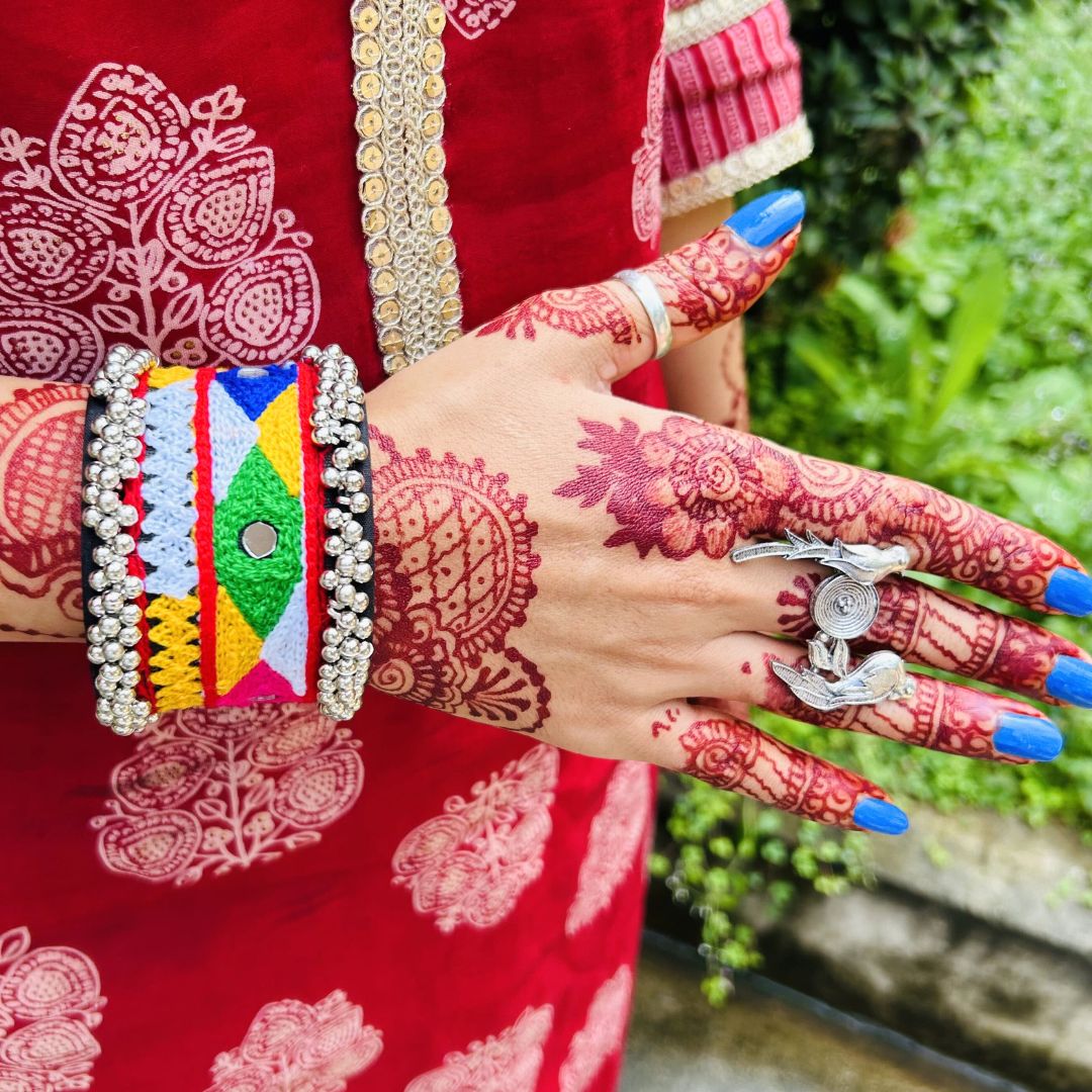 Love-birds Oxidised Adjustable Finger Ring