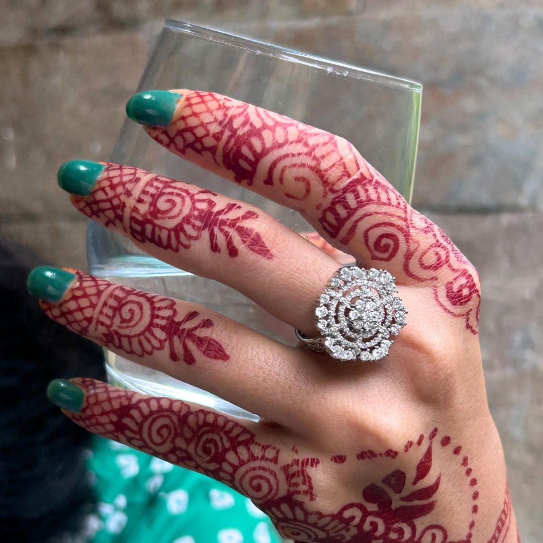 Trish CZ American Diamond Designer Finger - Ring