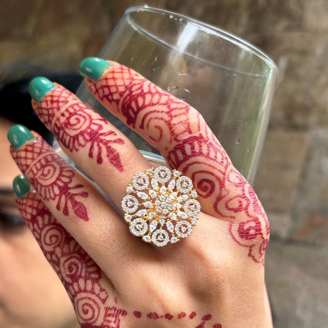 Sheryl CZ Designer American Diamond Finger- Ring