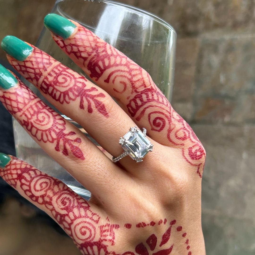 Sam American Diamond Square Solitaire Finger - Ring