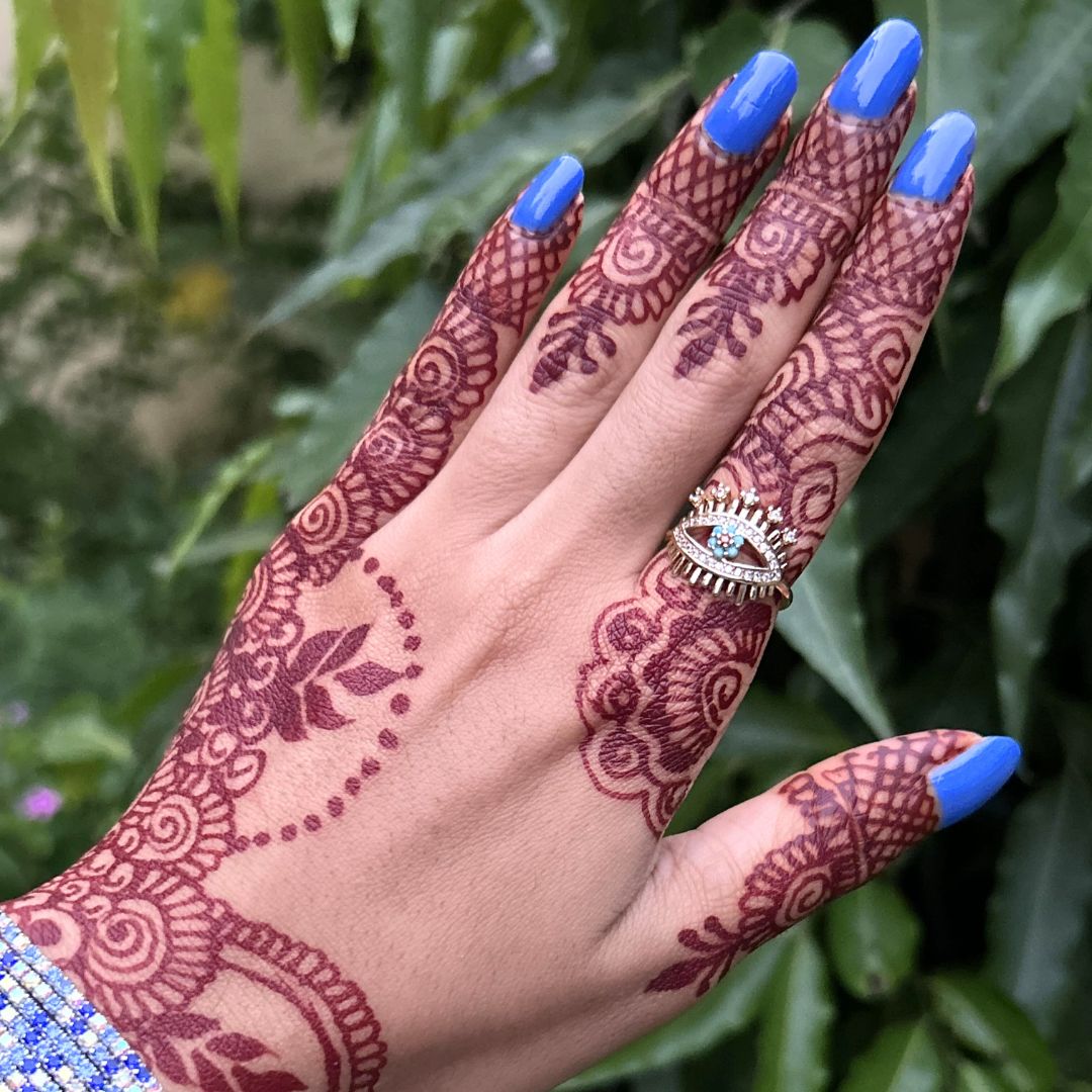 Turquoise Lashed Evil Eye Finger Ring