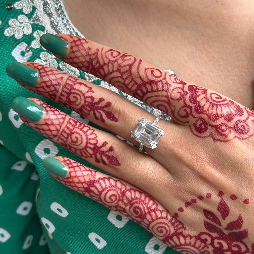 Sam American Diamond Square Solitaire Finger - Ring