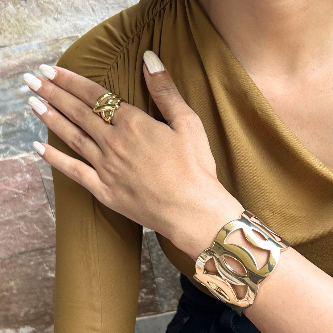 Layered Cross Finger- Ring