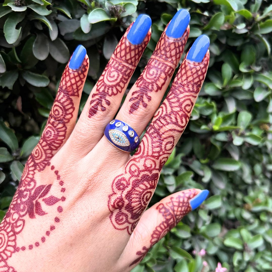 Blue Evil Eye Finger Ring