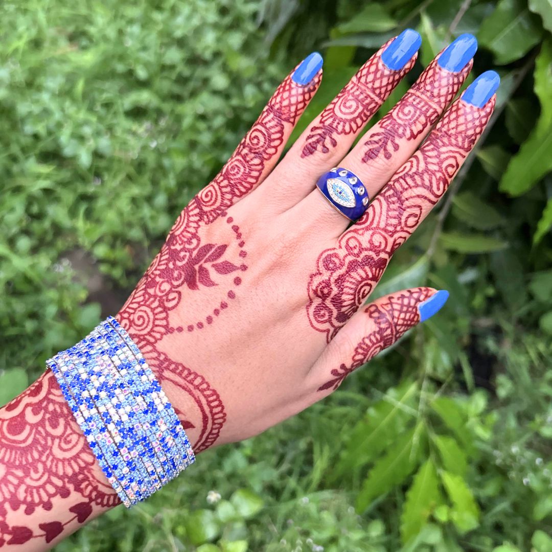 Blue Evil Eye Finger Ring