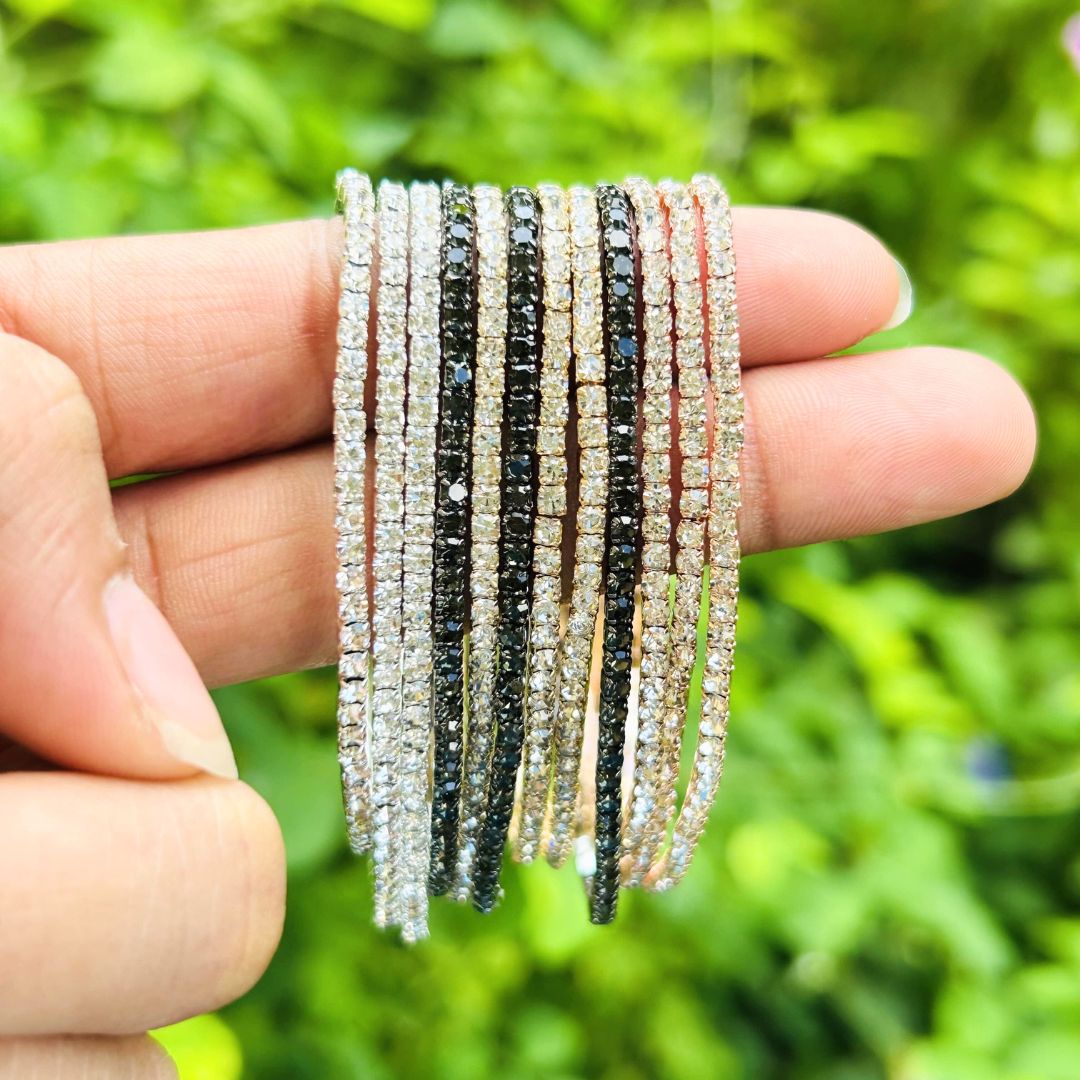 High Metallics Stretchable Bracelet  Set - Pack of 12