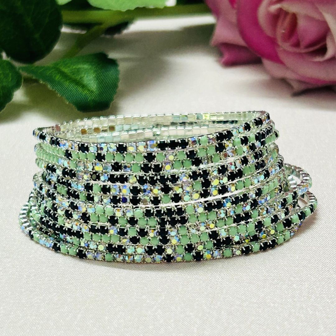 Stretchable Mint Magic Silver Plated Bracelet - Pack of 12
