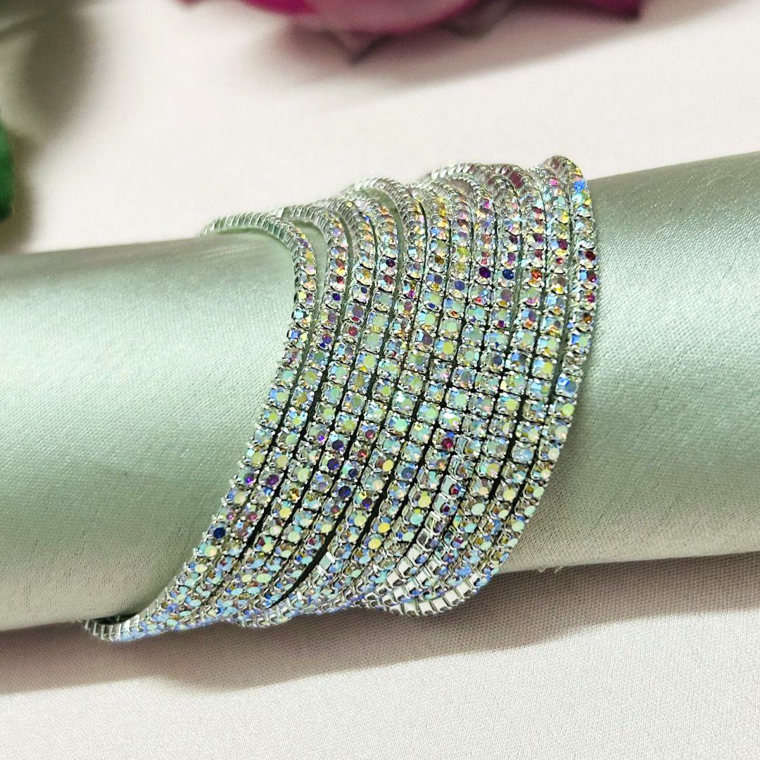 Stretchable Diamond Mist Silver Plated Bracelet - Pack of 12