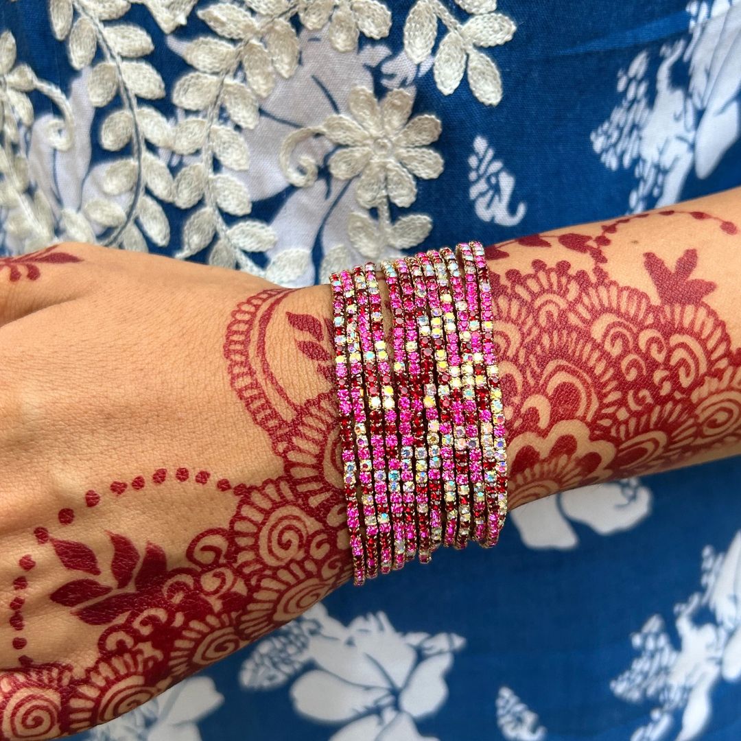 Stretchable Rose Gold Sparkle Gold - Plated Bracelet - Pack of 12