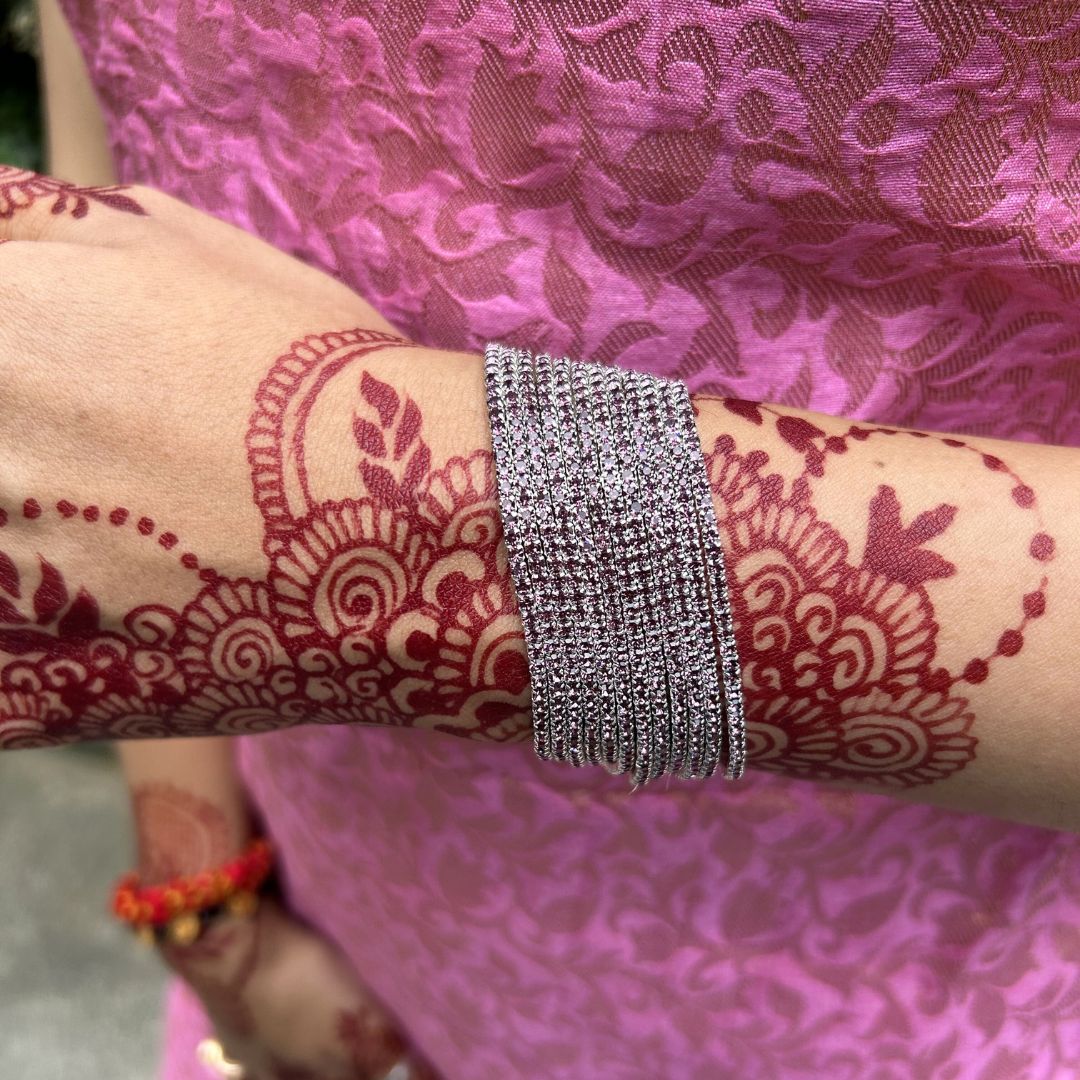 Stretchable Wine Silver Plated Bracelet - Pack of 12