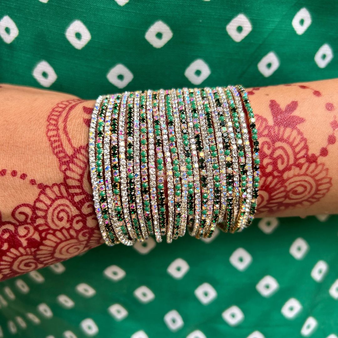 Mehendi Special Multicolour Stretchable Bracelet - Pack of 24