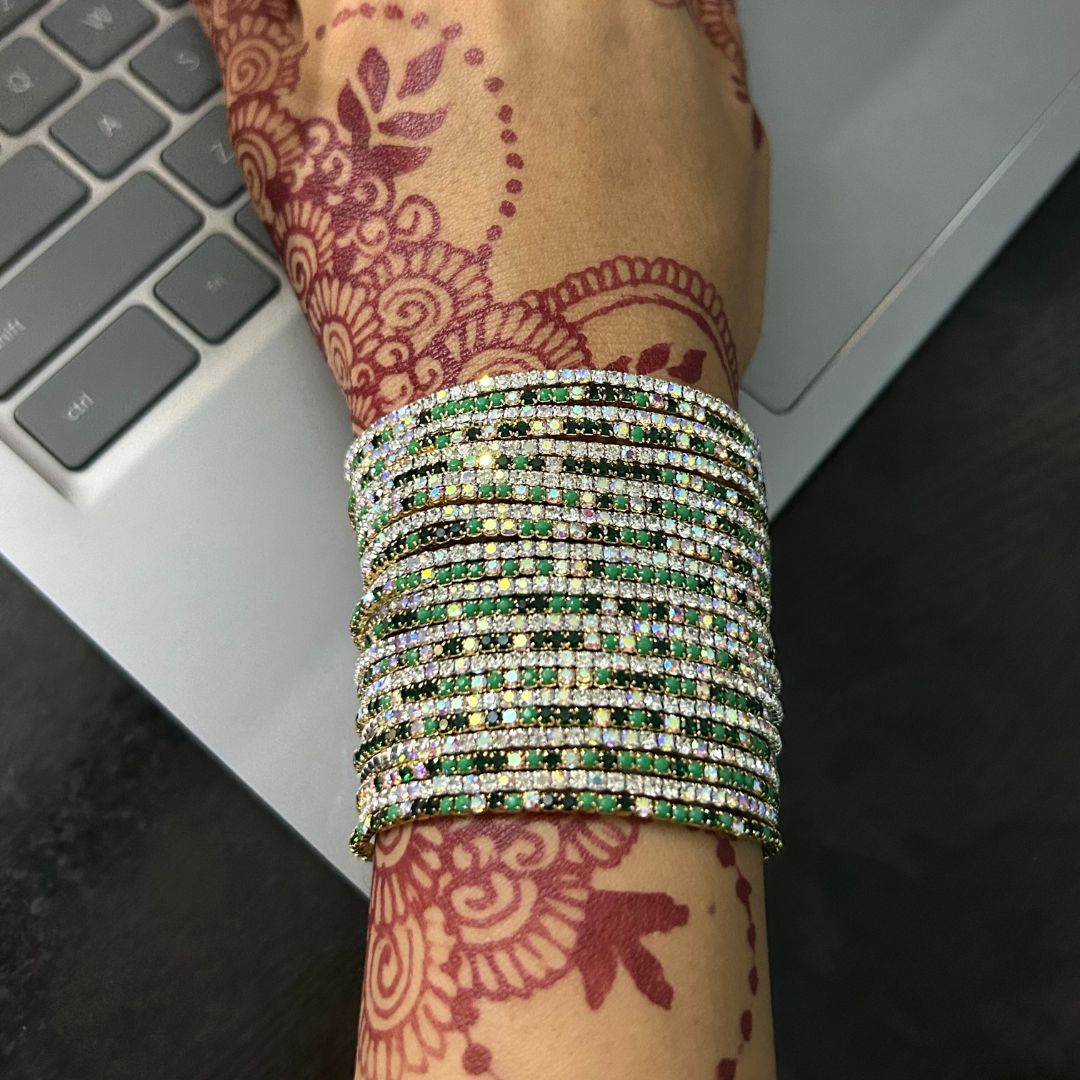 Mehendi Special Multicolour Stretchable Bracelet - Pack of 24