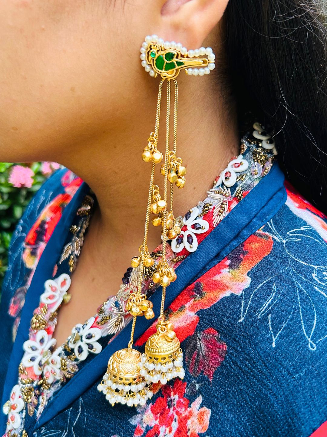 Zareen Green Kashmiri Earrings