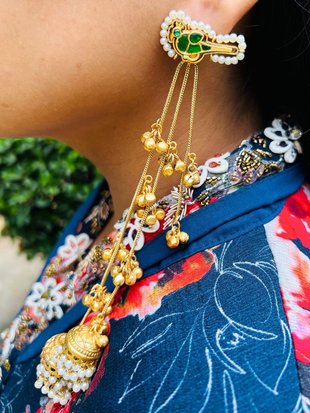 Zareen Green Kashmiri Earrings