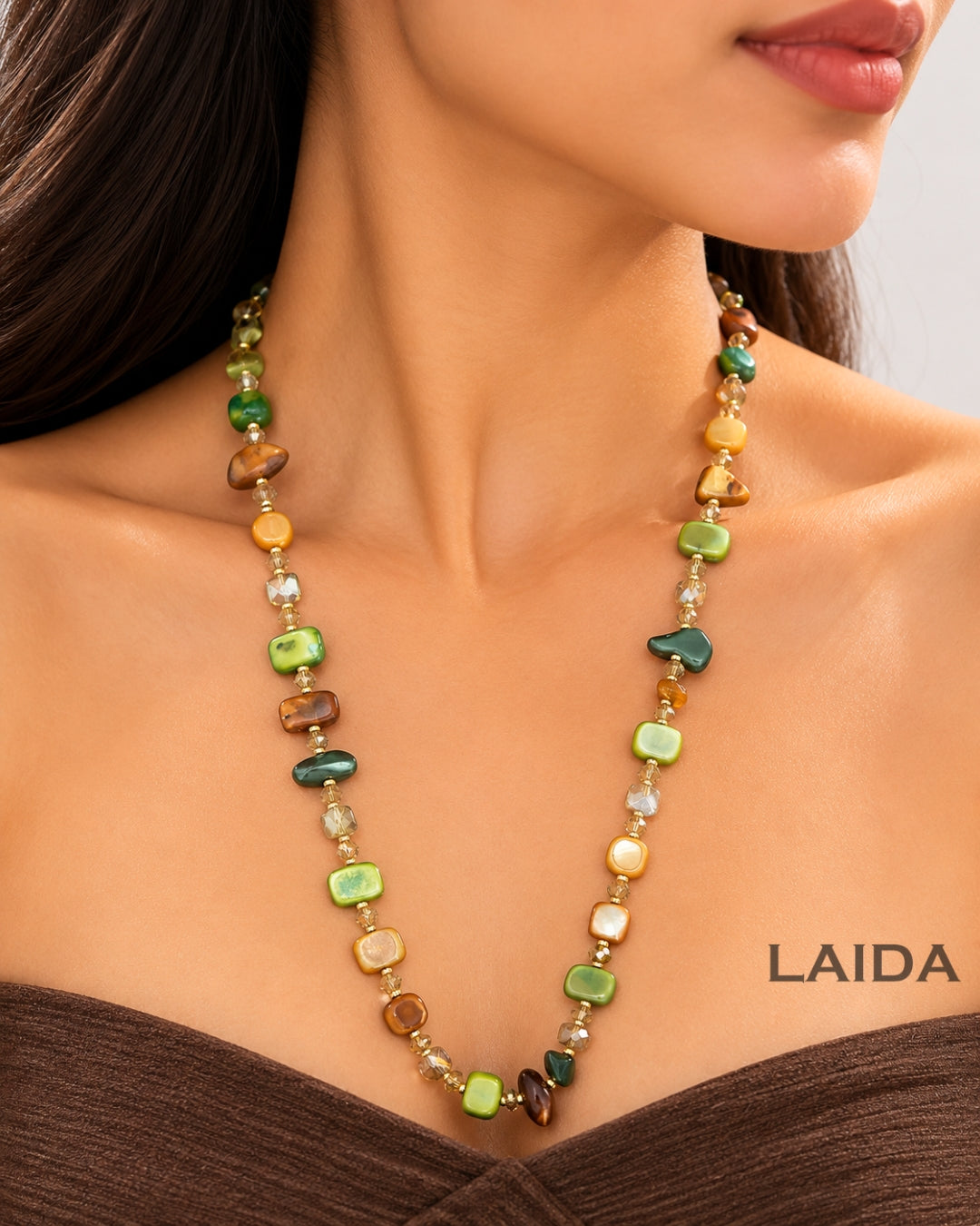 Pastel Gemstone Beaded Layered Necklace