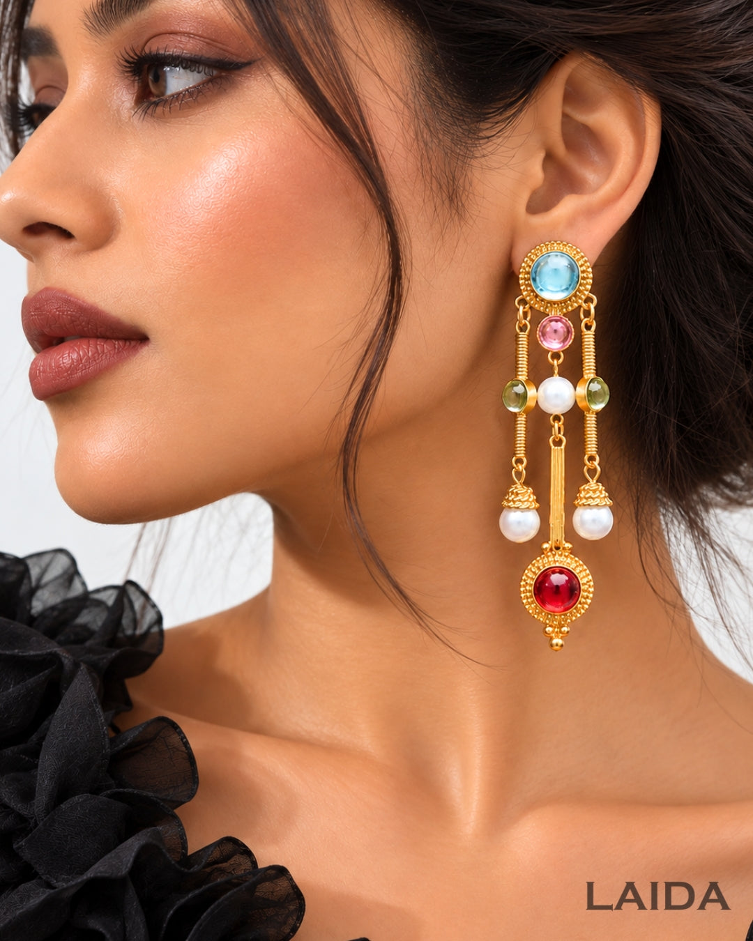 Multi-Color French Style Earrings