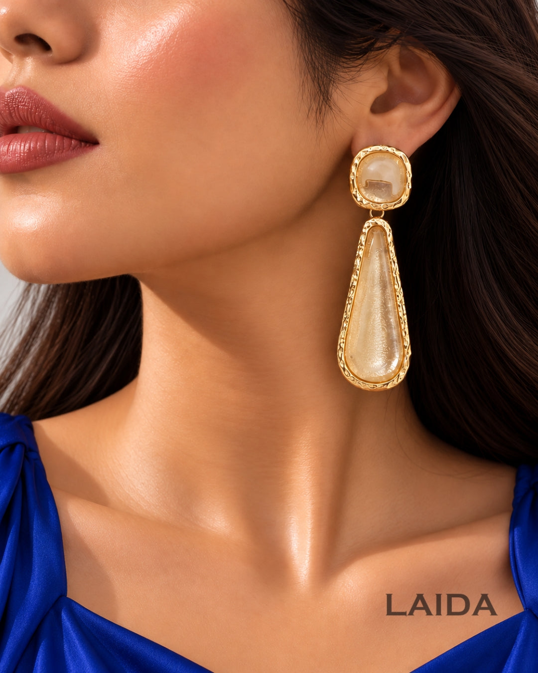 Golden Resin Earrings