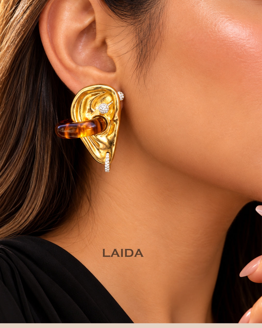 Retro 3D Earrings Tortoise Unique Statement Earrings
