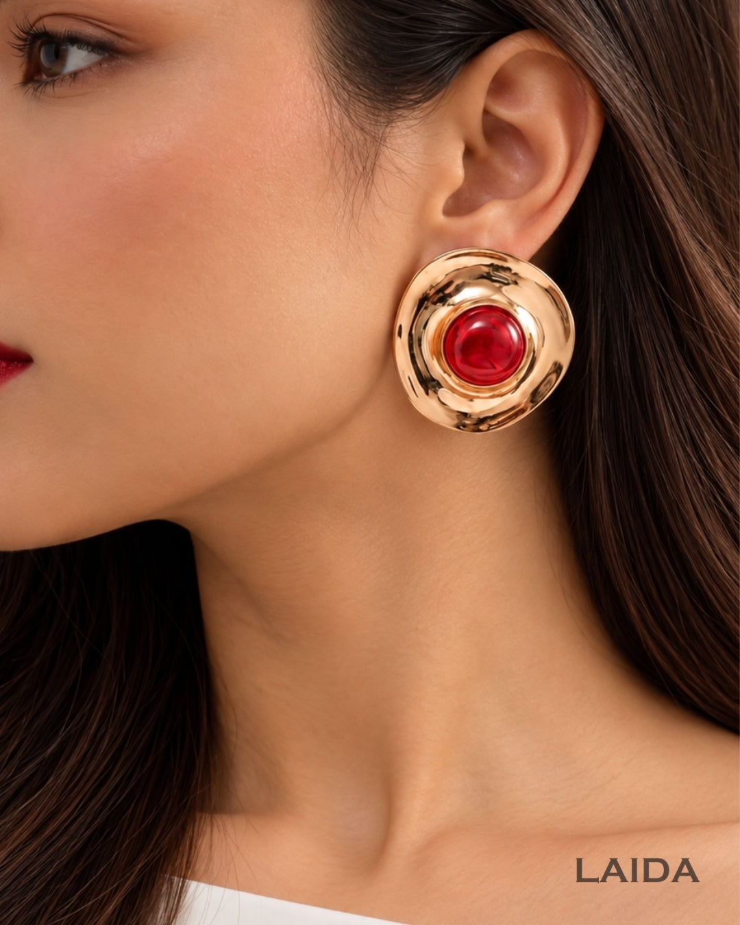 Red Chic Designer Stud Earrings