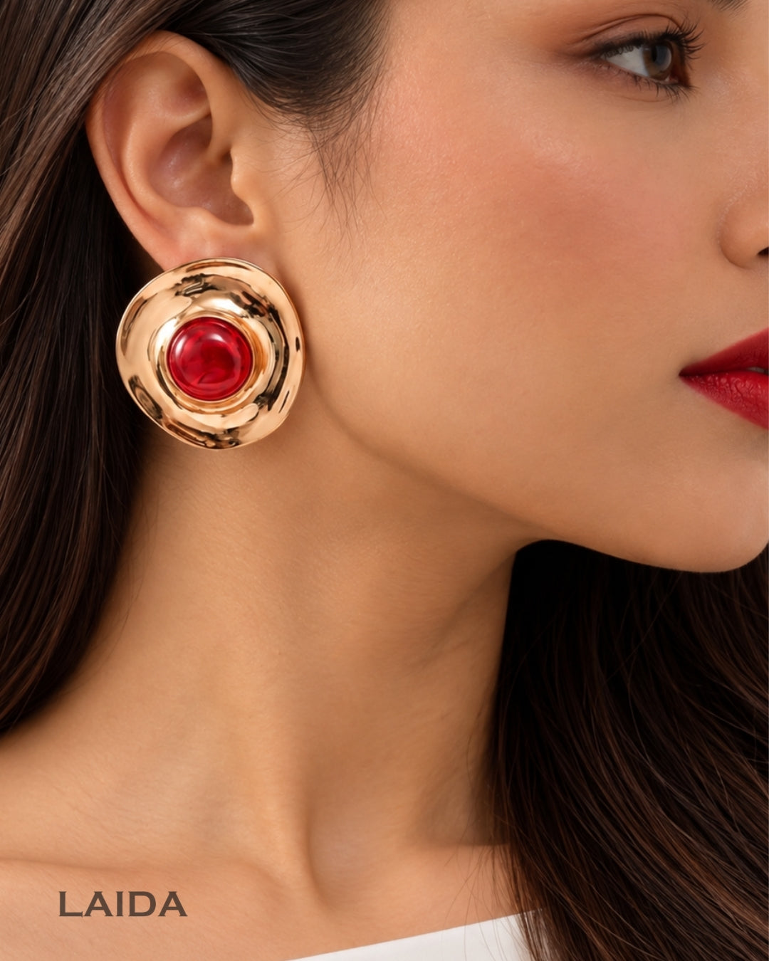 Red Chic Designer Stud Earrings