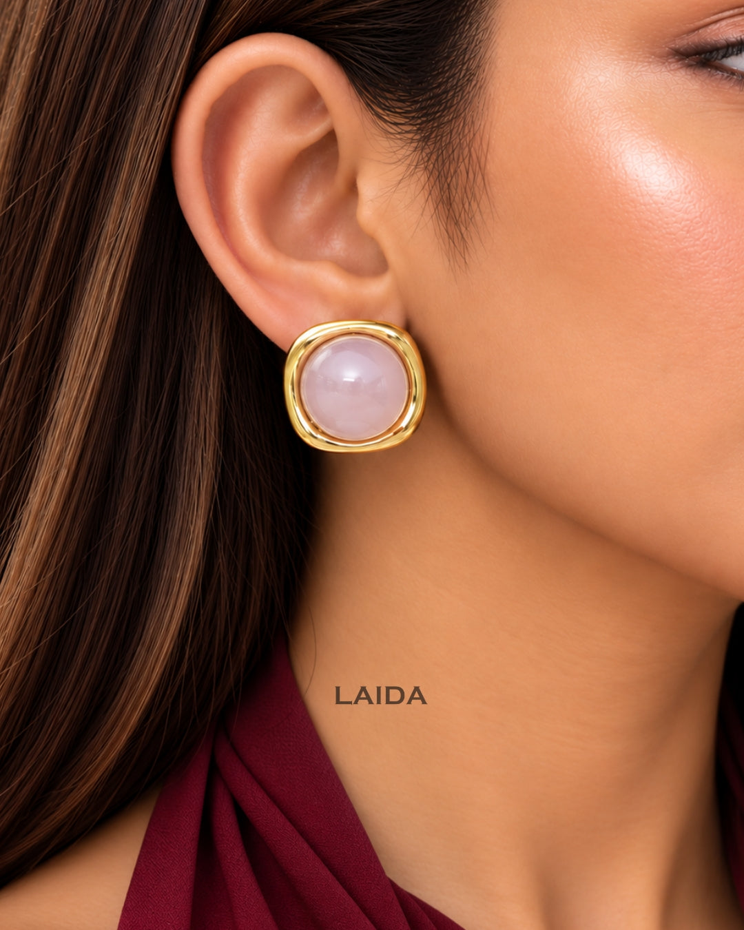 Baby Pink Resin Stud Earrings