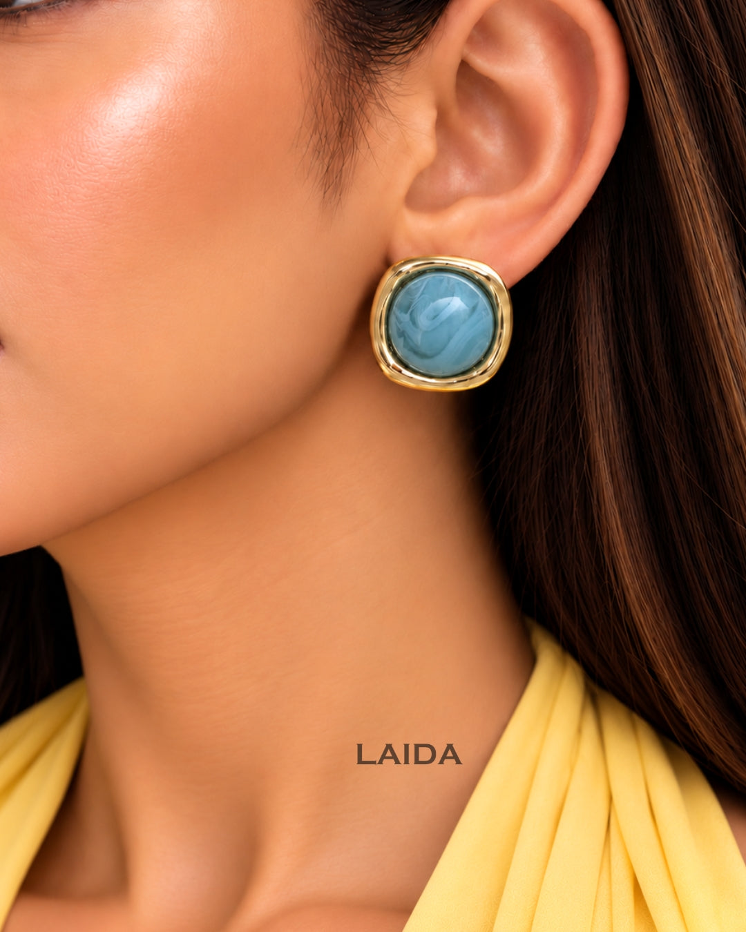 Turquoise Resin Stud Earrings