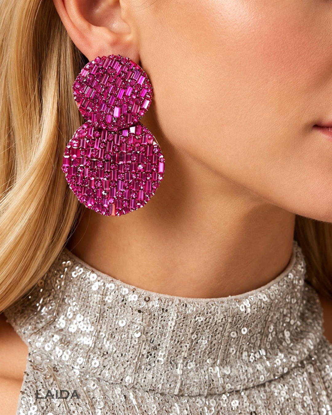Bling Blogger Fuschia Pink Layered Earrings