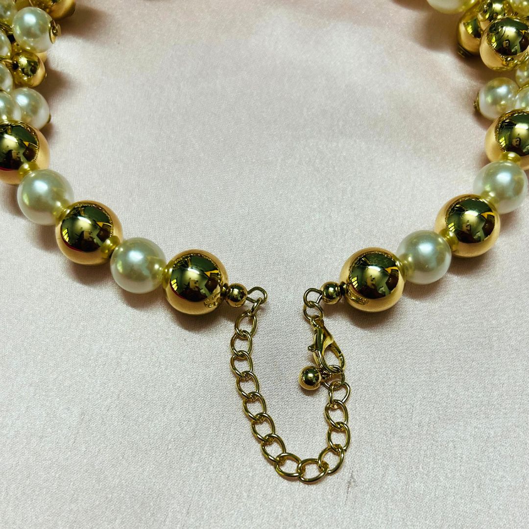 Pearl Ball Statement Necklace Choker