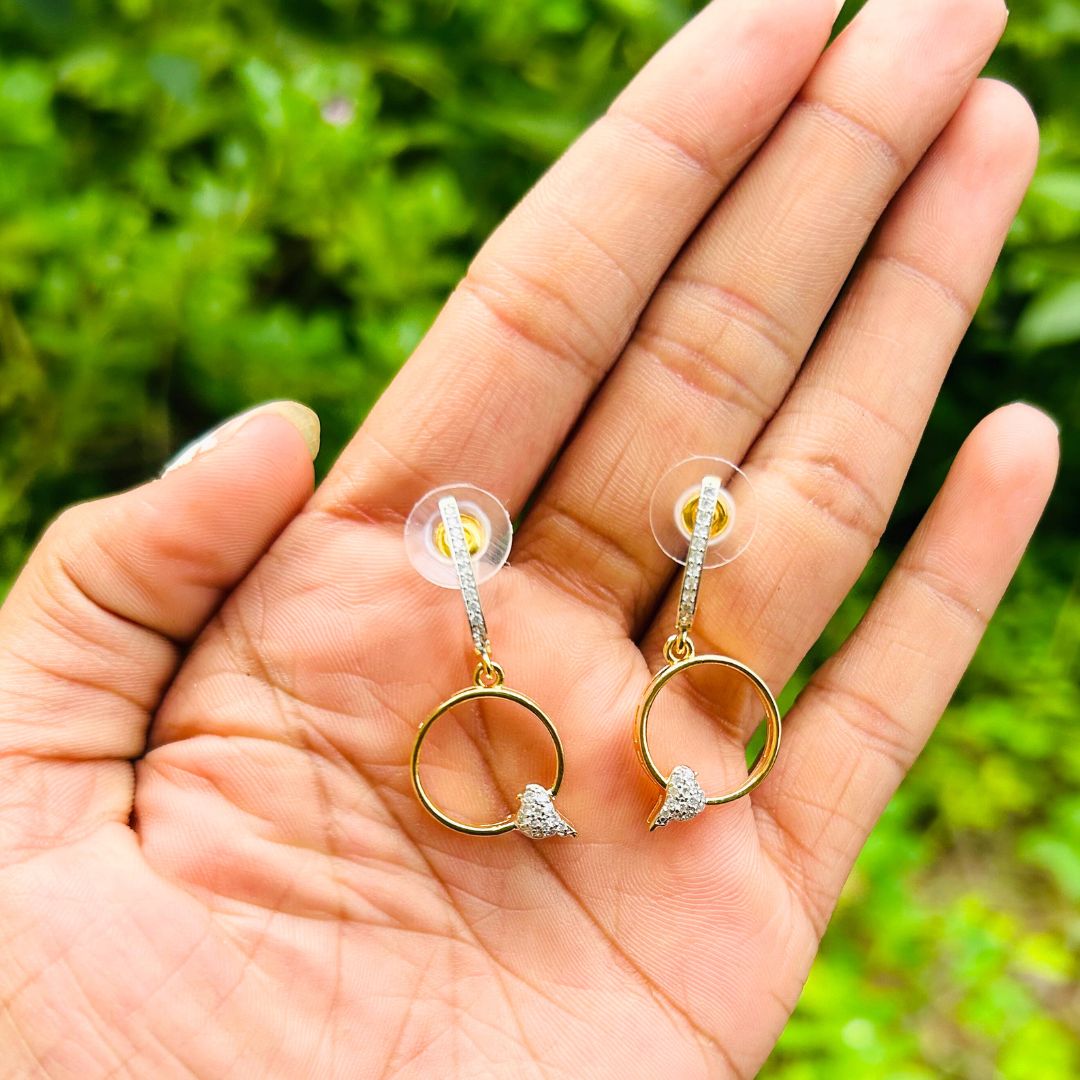 Meena 18K Gold Plated American Diamond Pendant Set