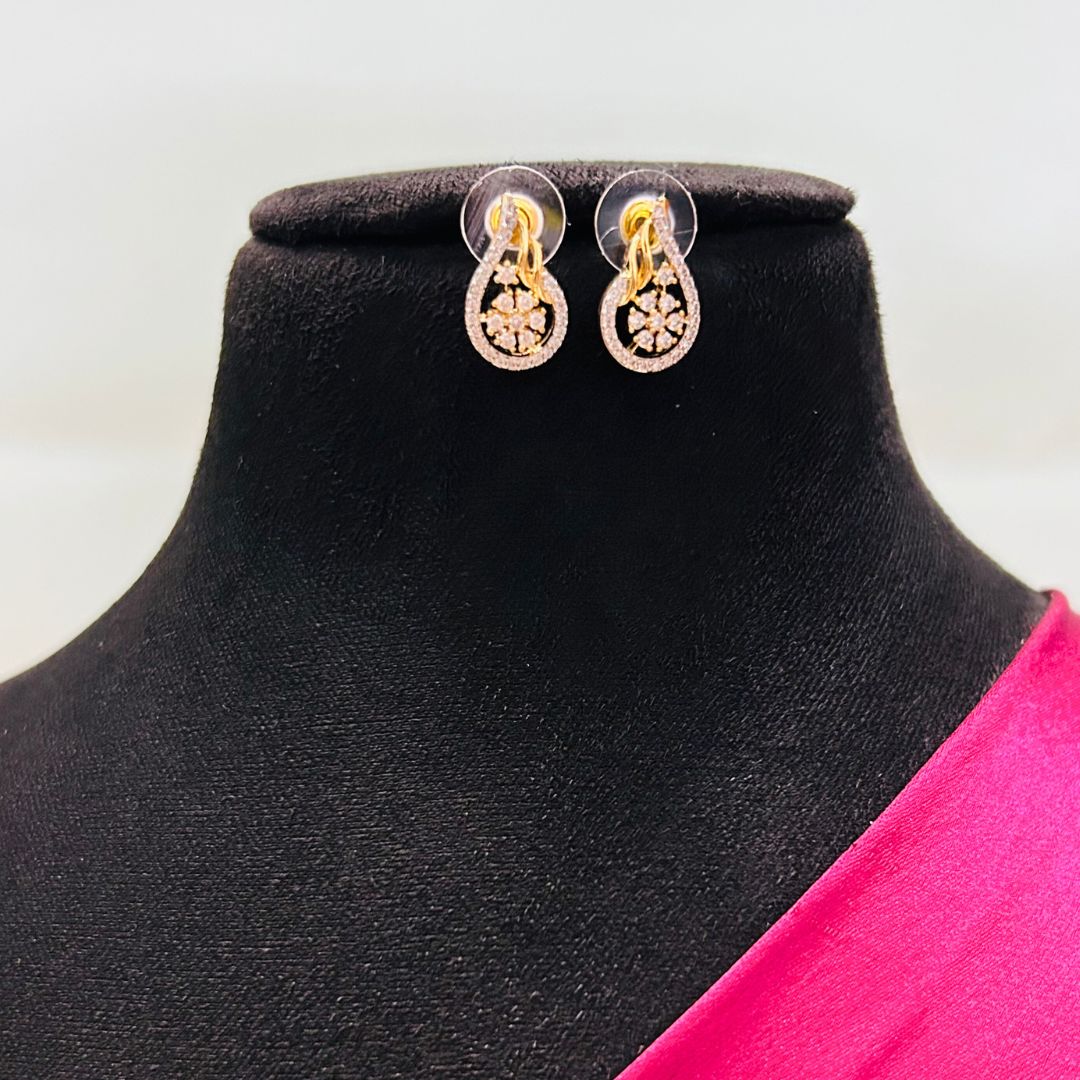 Anaira 18K Gold Plated American Diamond Pendant Set