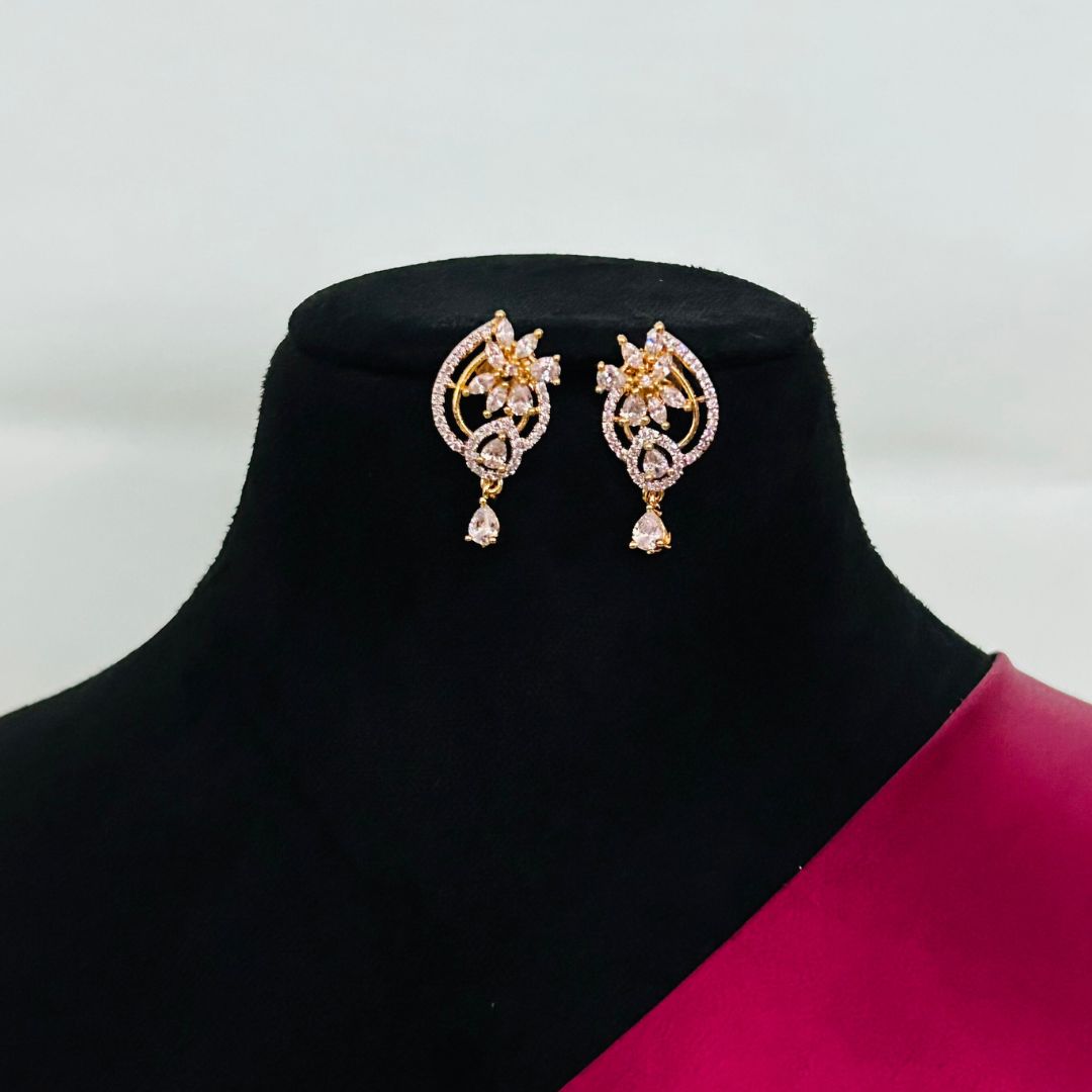 Darshana 18K Gold Plated American Diamond Pendant Set