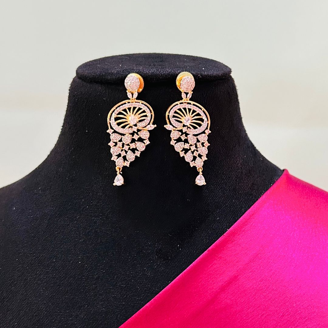 Zyana 18K Gold Plated American Diamond Pendant Set