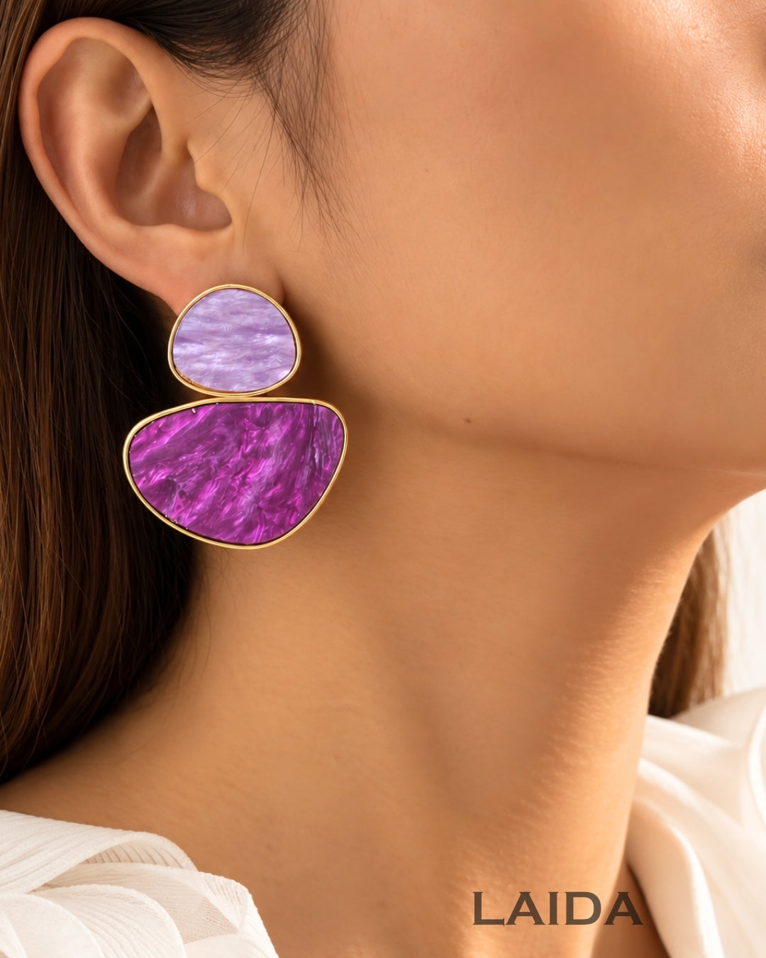 Purple Acrylic Drop Earrings